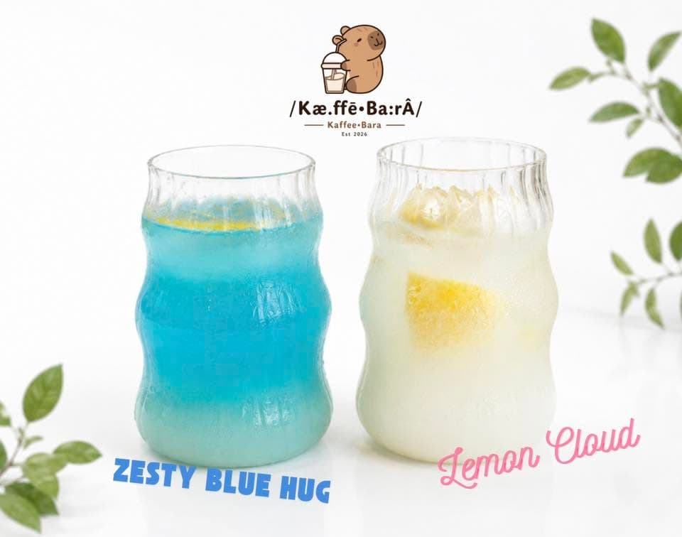 Zesty Blue Hug and Lemon Cloud drinks