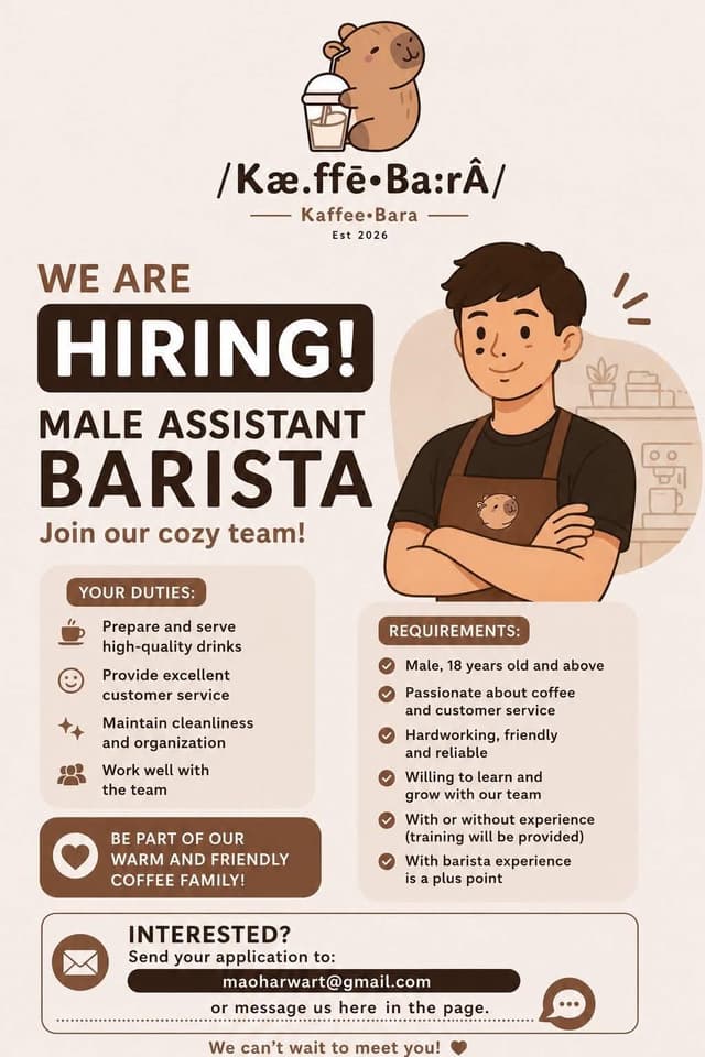 Kaffe Bara is hiring
